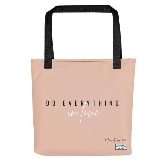 Do everything in love - Tote bag (blush peach)