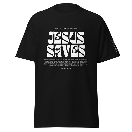 Baptism "Jesus saves" - Classic tee (7 colours; front print)