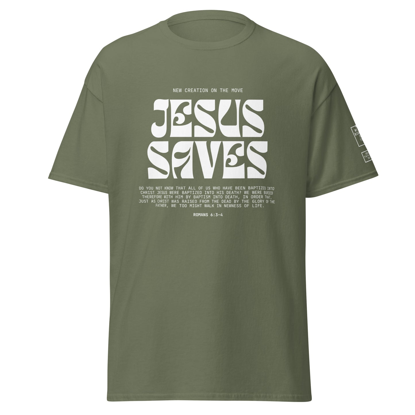 Baptism "Jesus saves" - Classic tee (7 colours; front print)