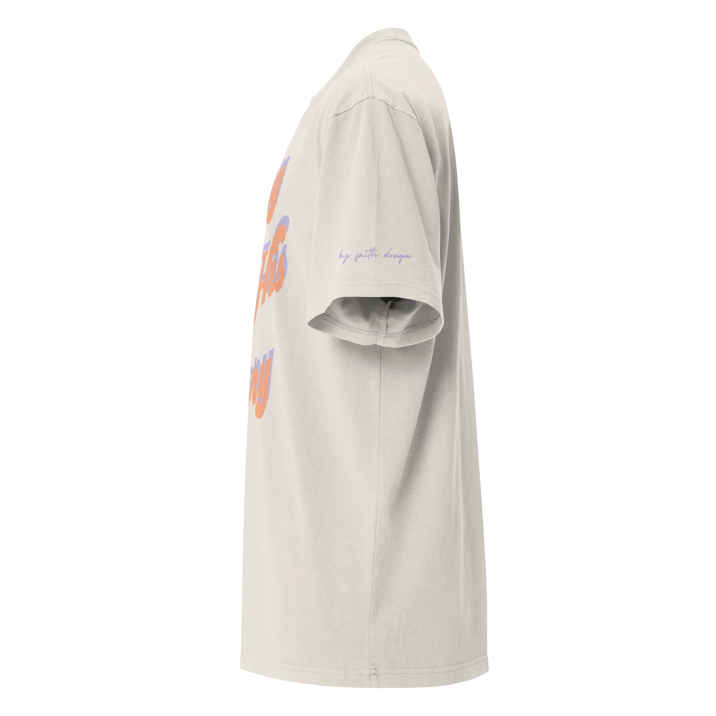 FOR HIS GLORY - Oversized faded tee (bone white; front print)