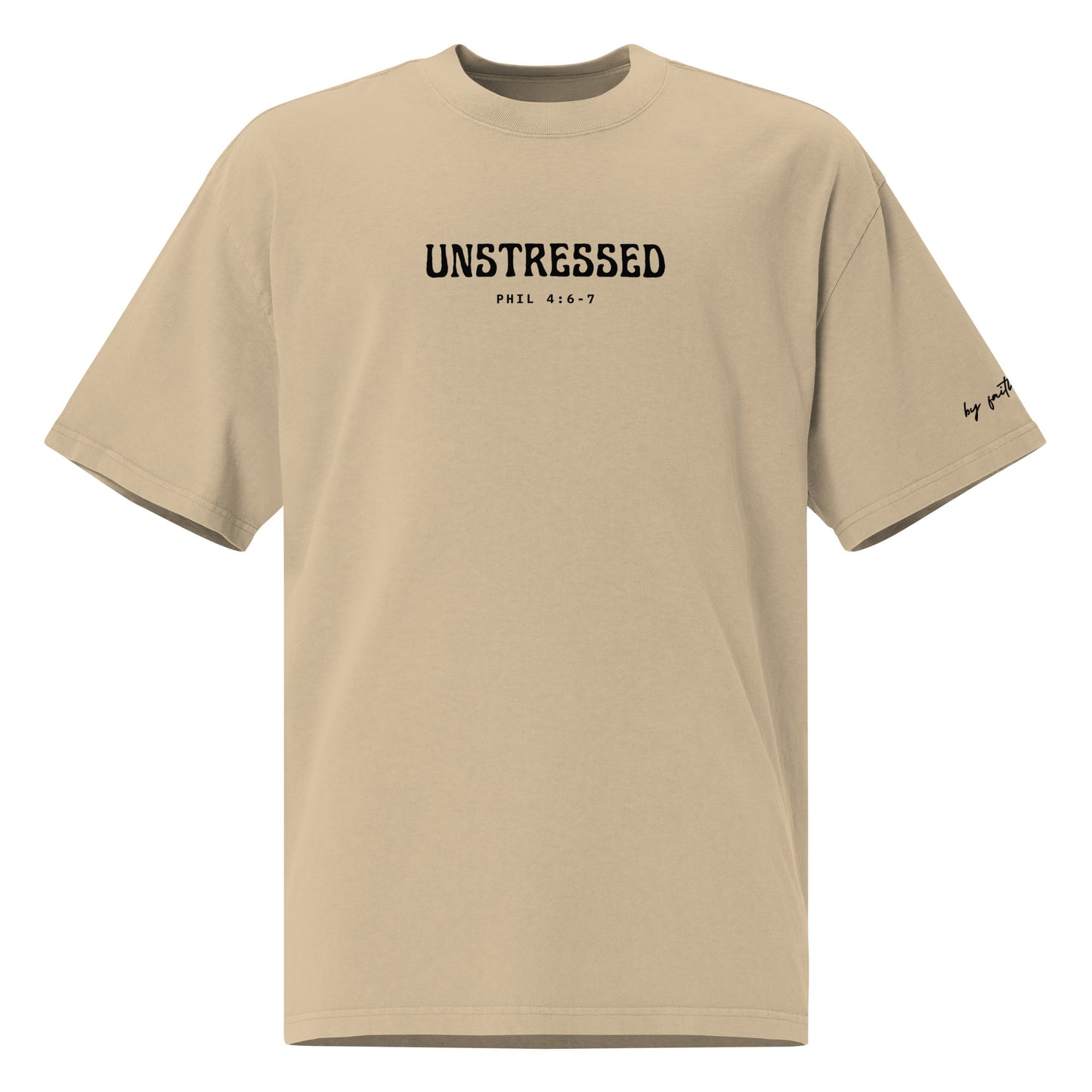 UNSTRESSED - Oversized faded tee (beige)