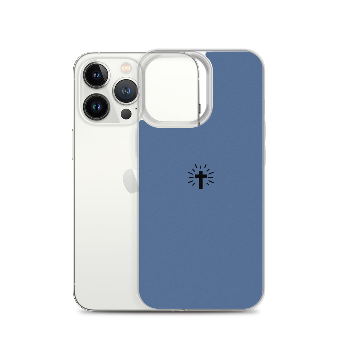 Cross (blue) - Clear Case for iPhone®