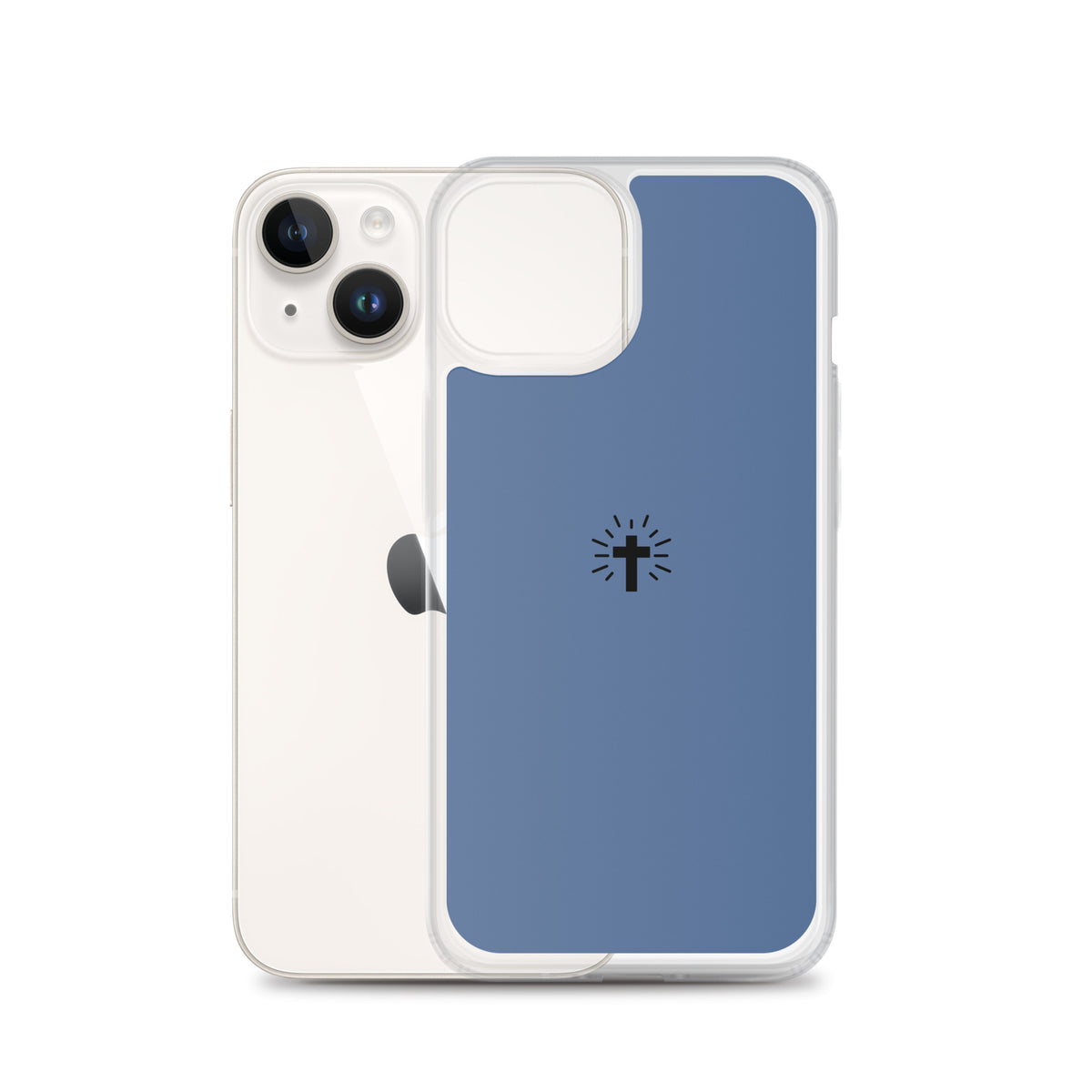 Cross (blue) - Clear Case for iPhone®