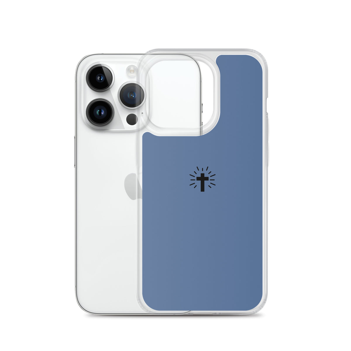 Cross (blue) - Clear Case for iPhone®