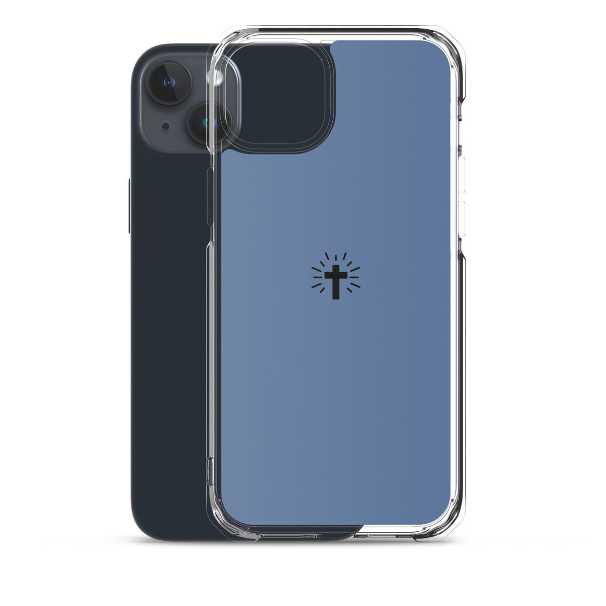 Cross (blue) - Clear Case for iPhone®