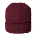 Black cross - Organic ribbed beanie (5 colours)