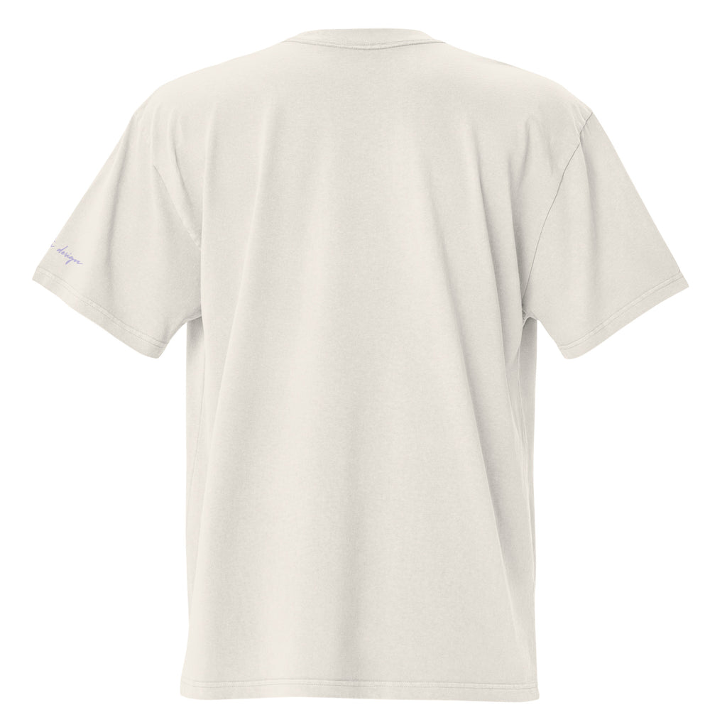 FOR HIS GLORY - Oversized faded tee (bone white; front print)