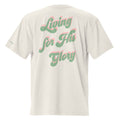 FOR HIS GLORY - Oversized faded tee (bone white; back print)