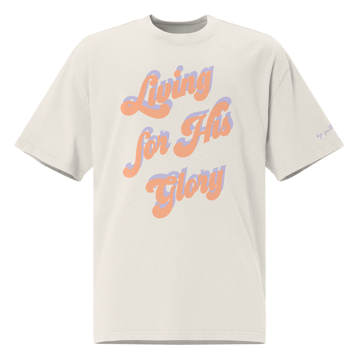 FOR HIS GLORY - Oversized faded tee (bone white; front print)