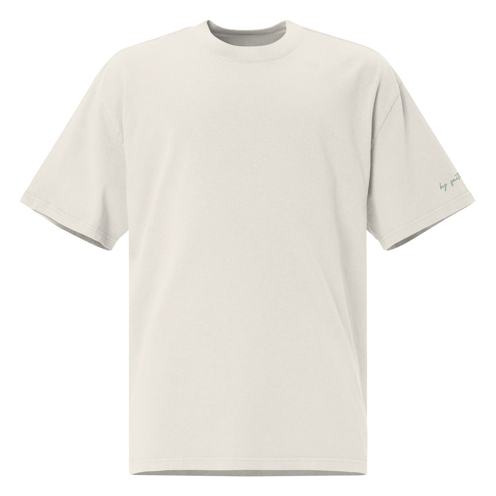 FOR HIS GLORY - Oversized faded tee (bone white; back print)