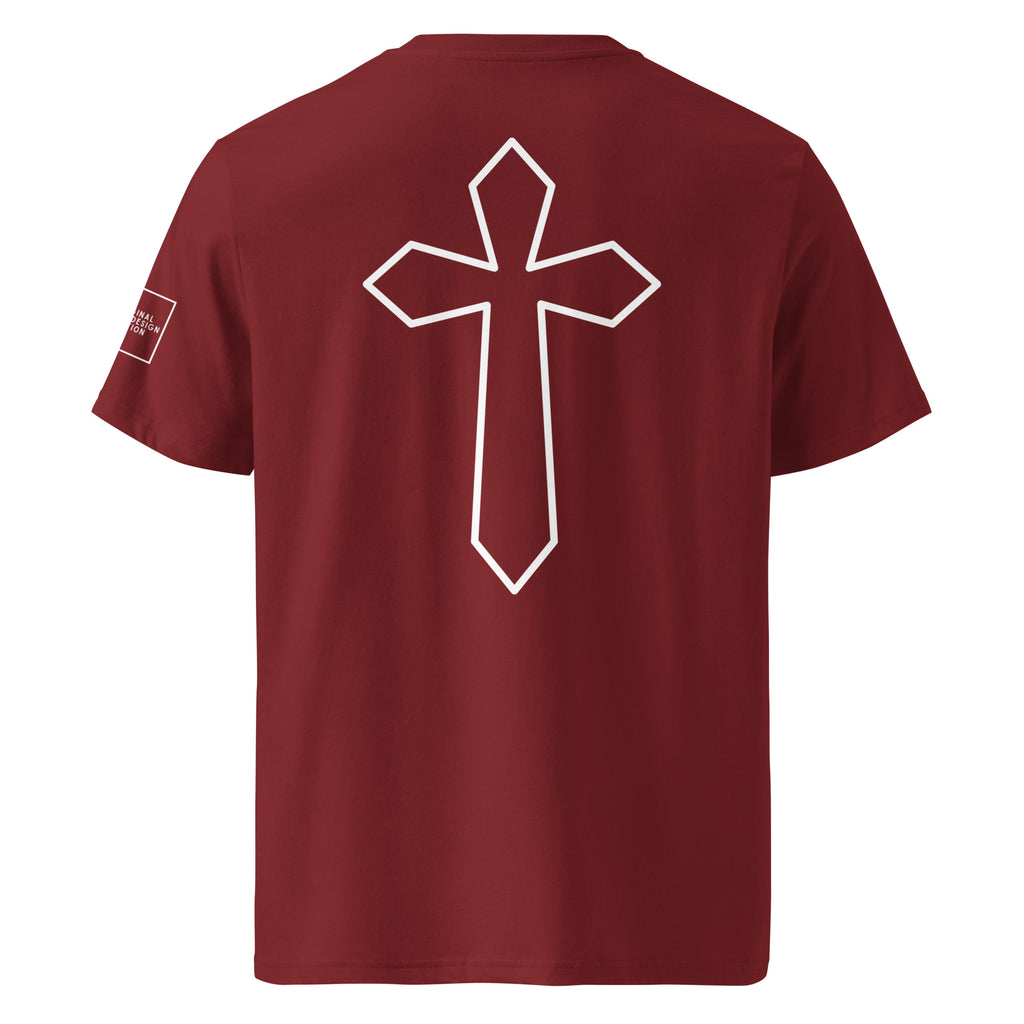 White cross - Unisex organic cotton tee (7 colours)