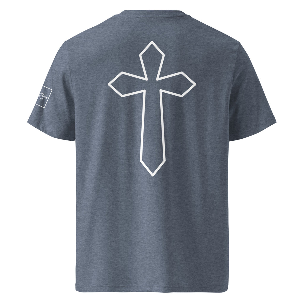 White cross - Unisex organic cotton tee (7 colours)