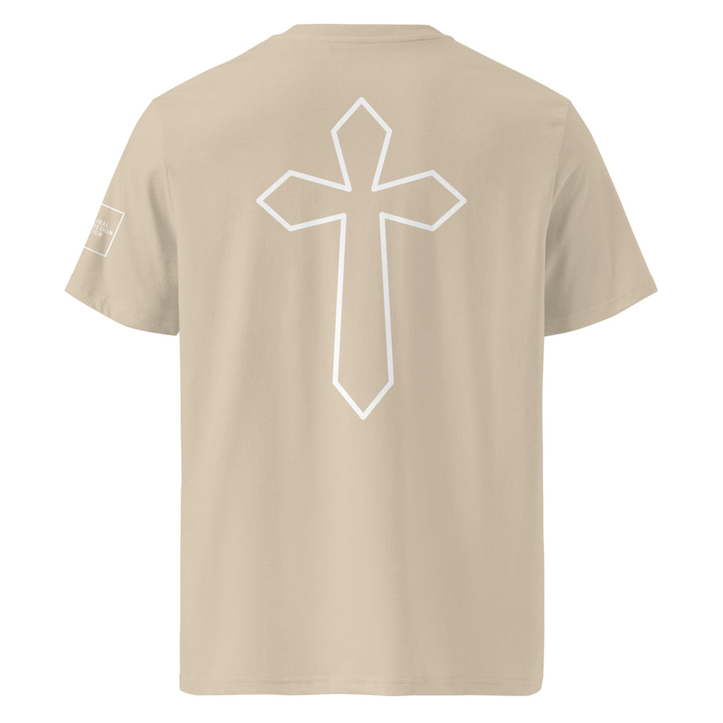 White cross - Unisex organic cotton tee (7 colours)