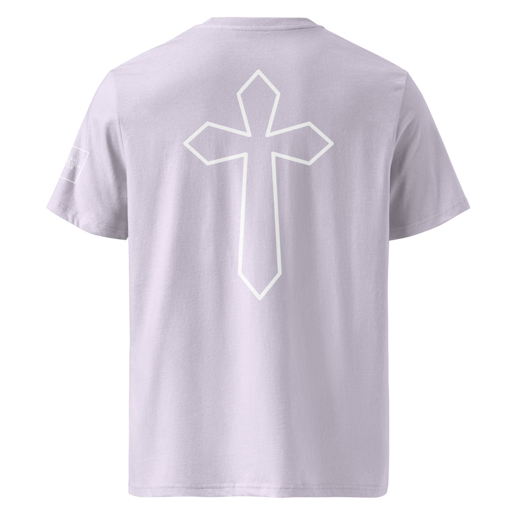White cross - Unisex organic cotton tee (7 colours)